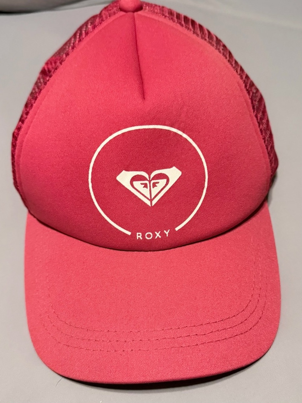 Roxy Red Trucker Hat with White Logo